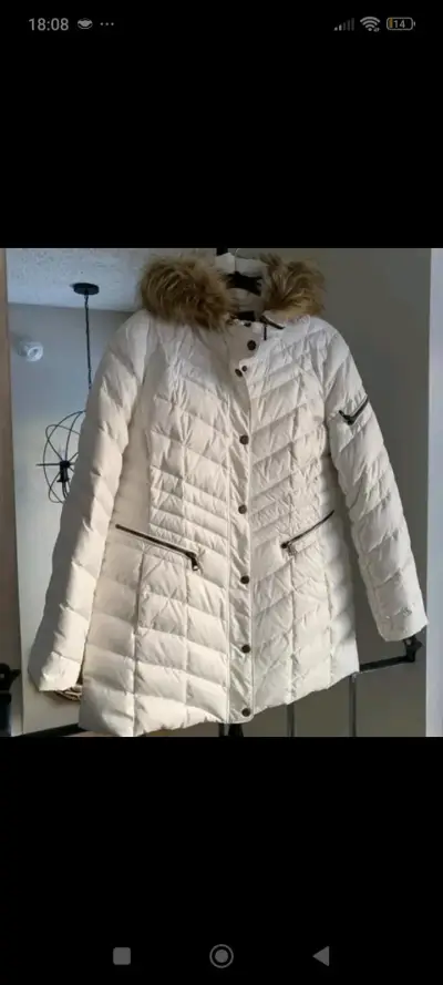Parka blanca de plumas - miniatura 1
