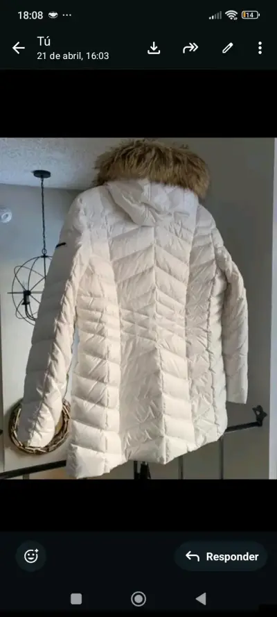 Parka blanca de plumas - miniatura 2
