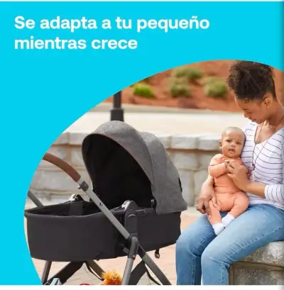 Coche de bebé + silla auto gris Bebesit - miniatura 6