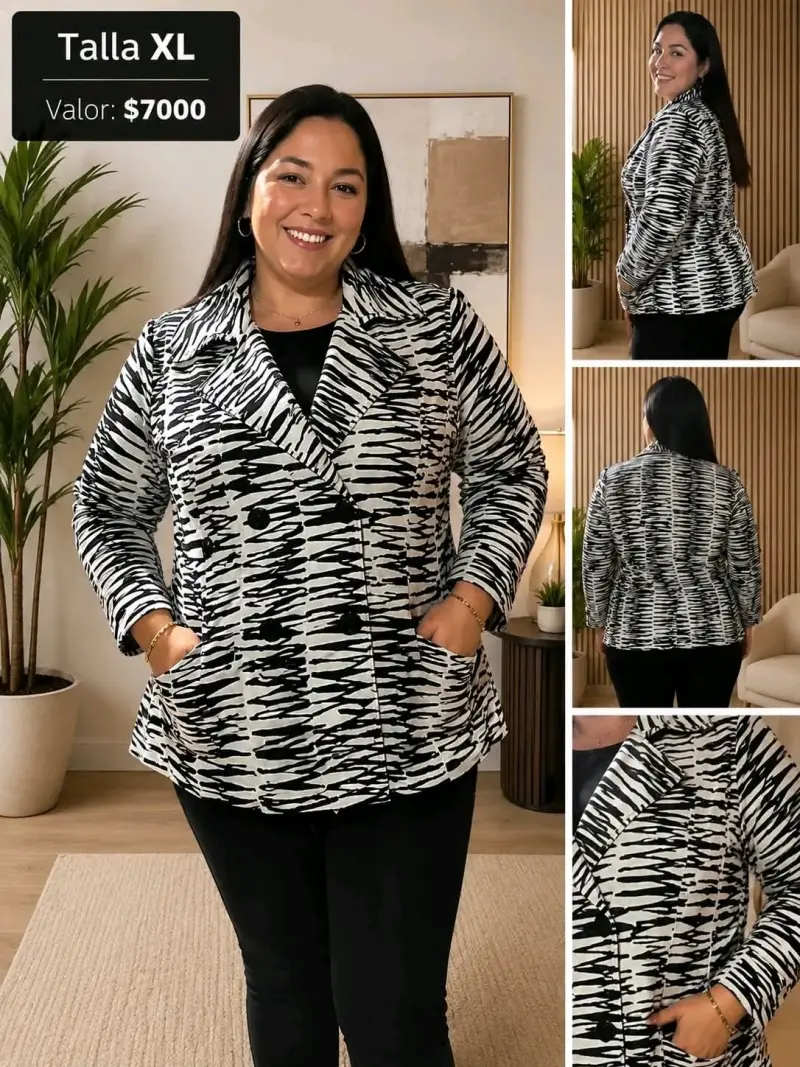 Blazer a cuadros talla 38 - 5