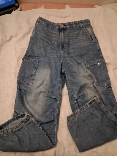 Pantalones de mezclilla cargo - miniatura 1