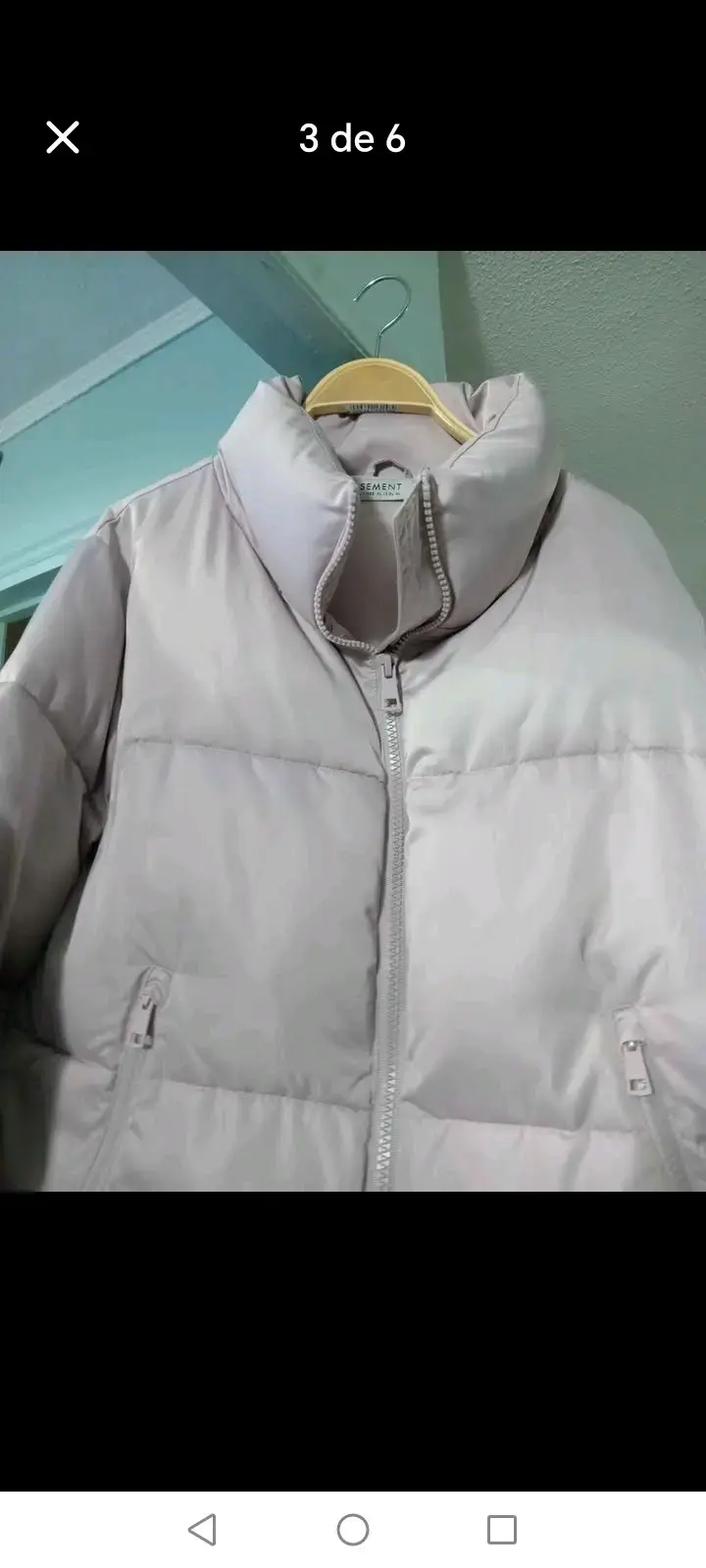 Parka puffa color rosado pálido - 4