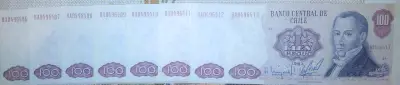 Billetes antiguos de 100 pesos chilenos - miniatura 2