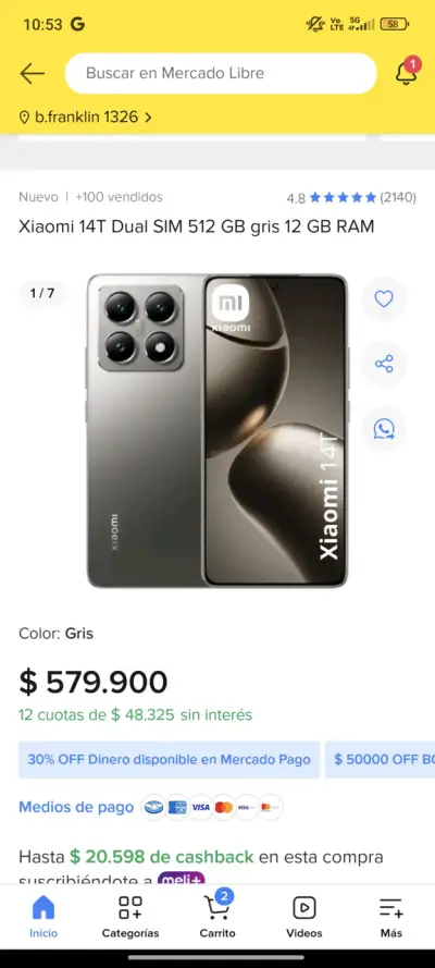 Teléfono Xiaomi 14t 16 ram y 512 GB - miniatura 3