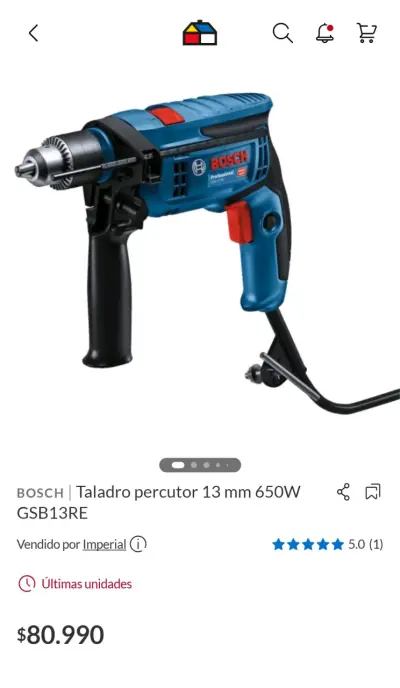 Taladro Bosch GSB 13 RE con kit - miniatura 2