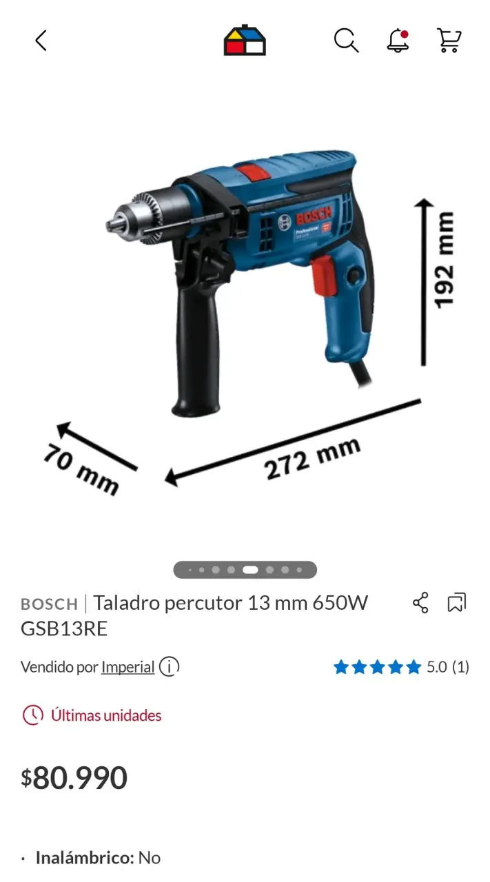 Taladro Bosch GSB 13 RE con kit - 3