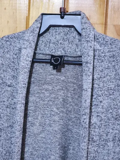 Cardigan gris abierto marca IO - miniatura 4