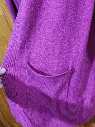 Cardigan fucsia abierto marca IO - miniatura 5