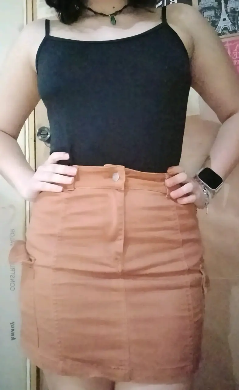 Falda corta marrón mujer - 2