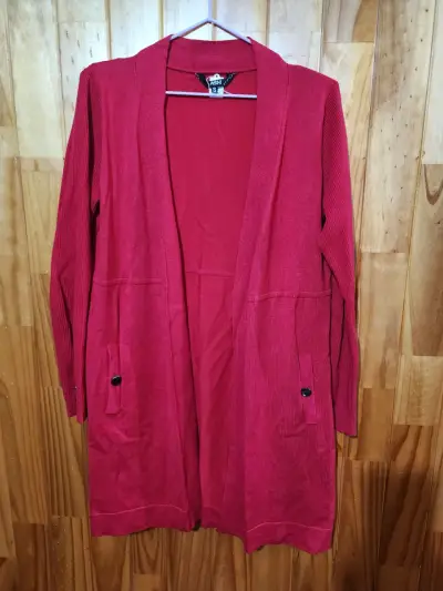 Cardigan rojo largo marca ASH - miniatura 1