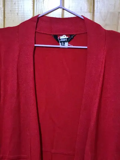 Cardigan rojo largo marca ASH - miniatura 3