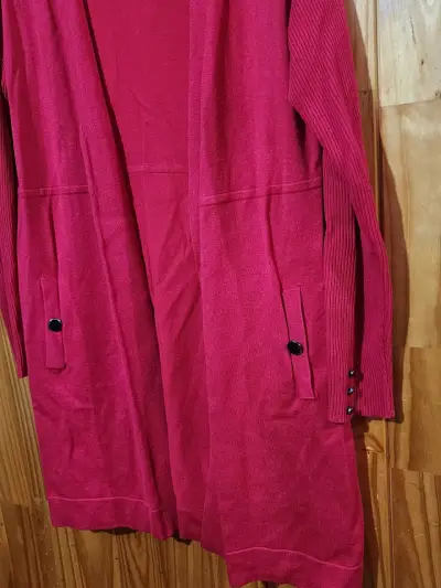 Cardigan rojo largo marca ASH - miniatura 4