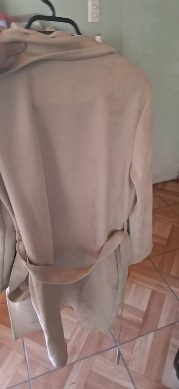 Abrigo beige elegante talla L - 2