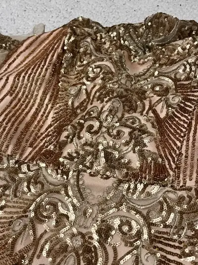 Vestido largo de gala dorado - miniatura 3