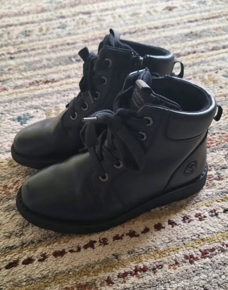 Botin negro de cuero para niña n°32 - 1