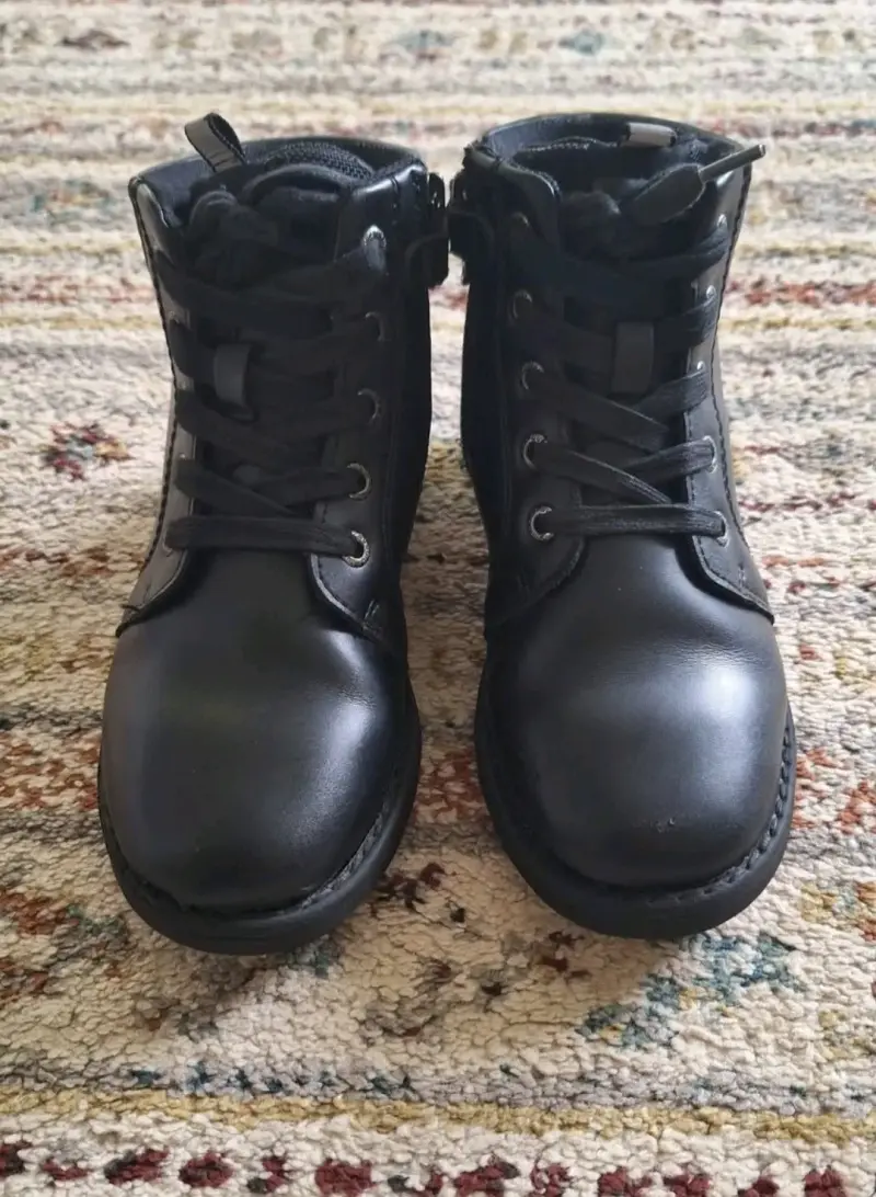 Botin negro de cuero para niña n°32 - 3