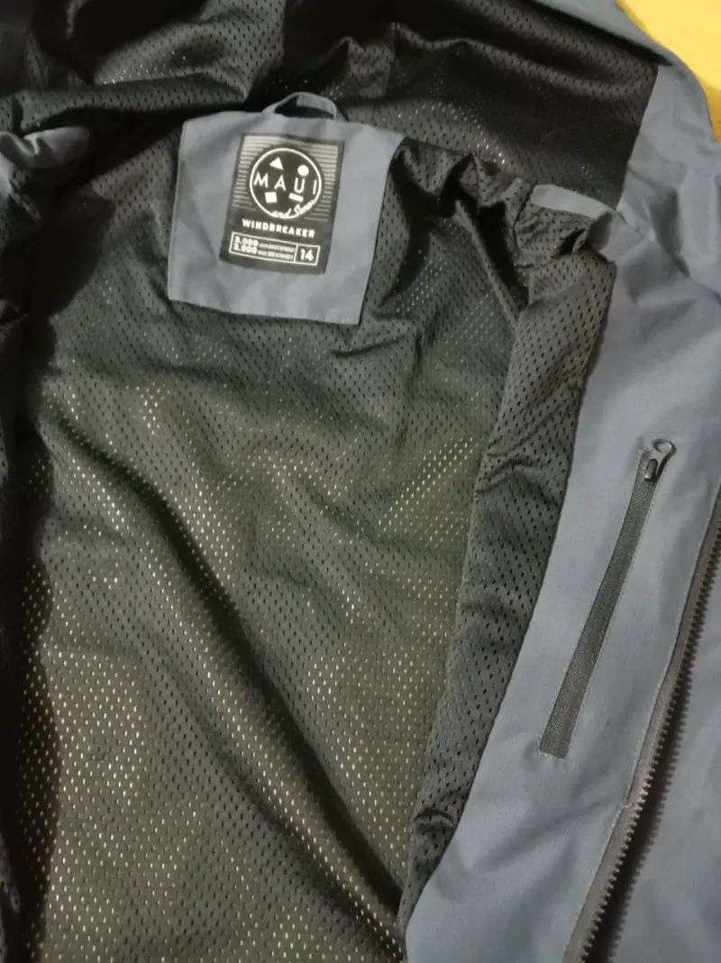 Cortaviento Mountain Shield azul y beige - 3