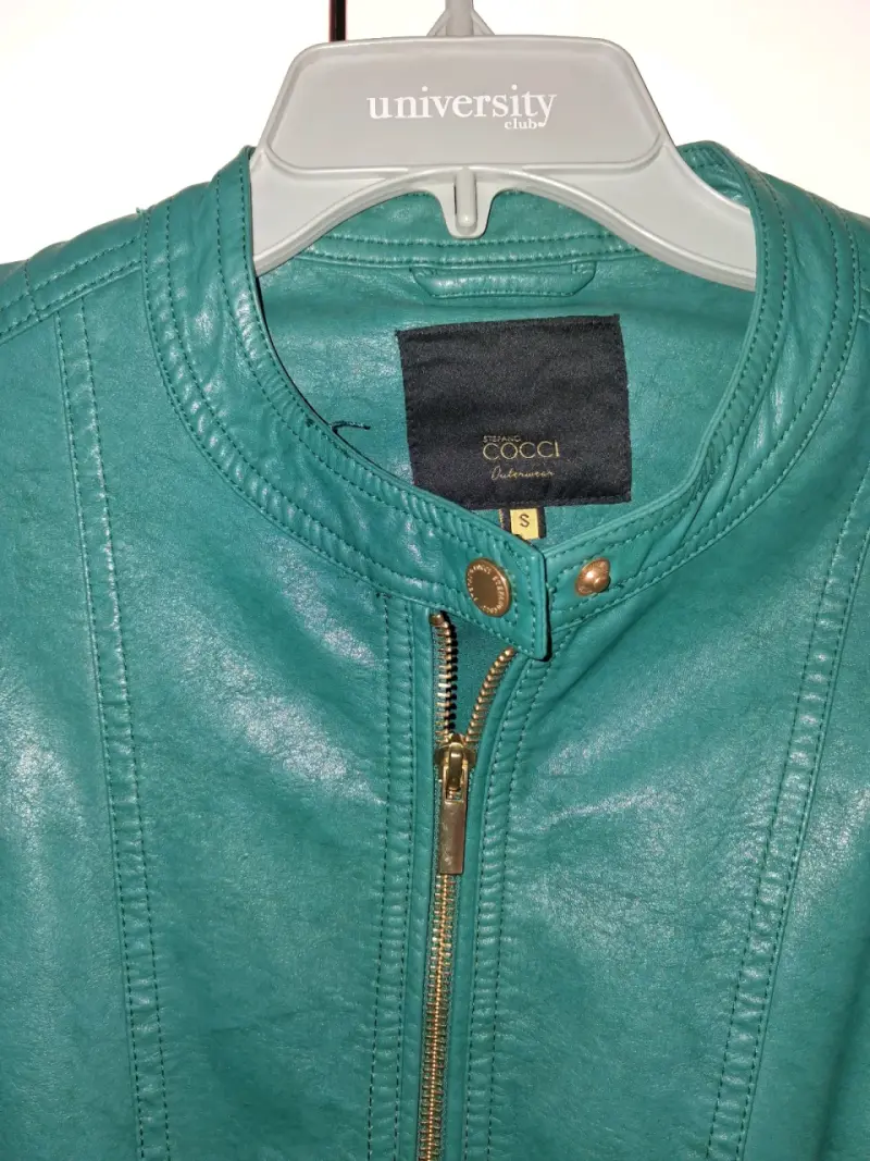 Chaqueta verde de cuero sintético - 2
