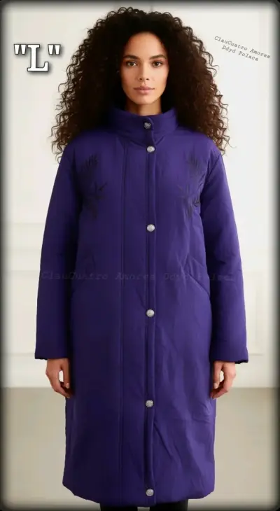 Abrigo largo morado mujer - miniatura 1