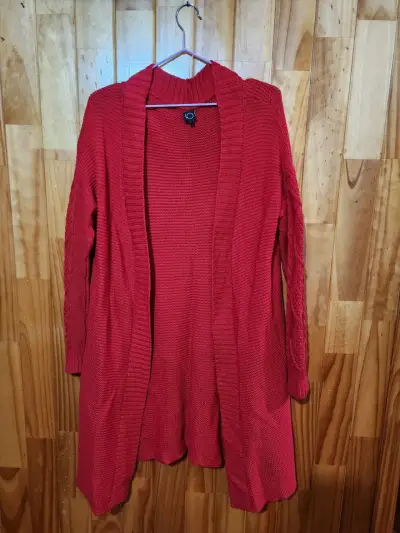 Cardigan rojo de punto - IO - miniatura 1