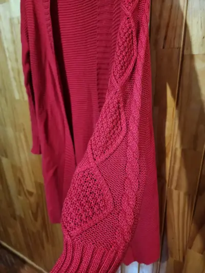 Cardigan rojo de punto - IO - miniatura 5