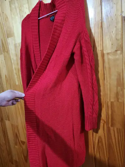 Cardigan rojo de punto - IO - miniatura 6