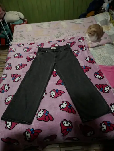 Jeans negros rectos - miniatura 1