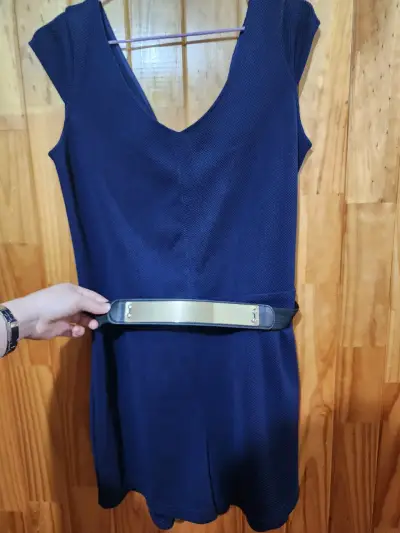 Enterito short azul con cinturón - miniatura 2
