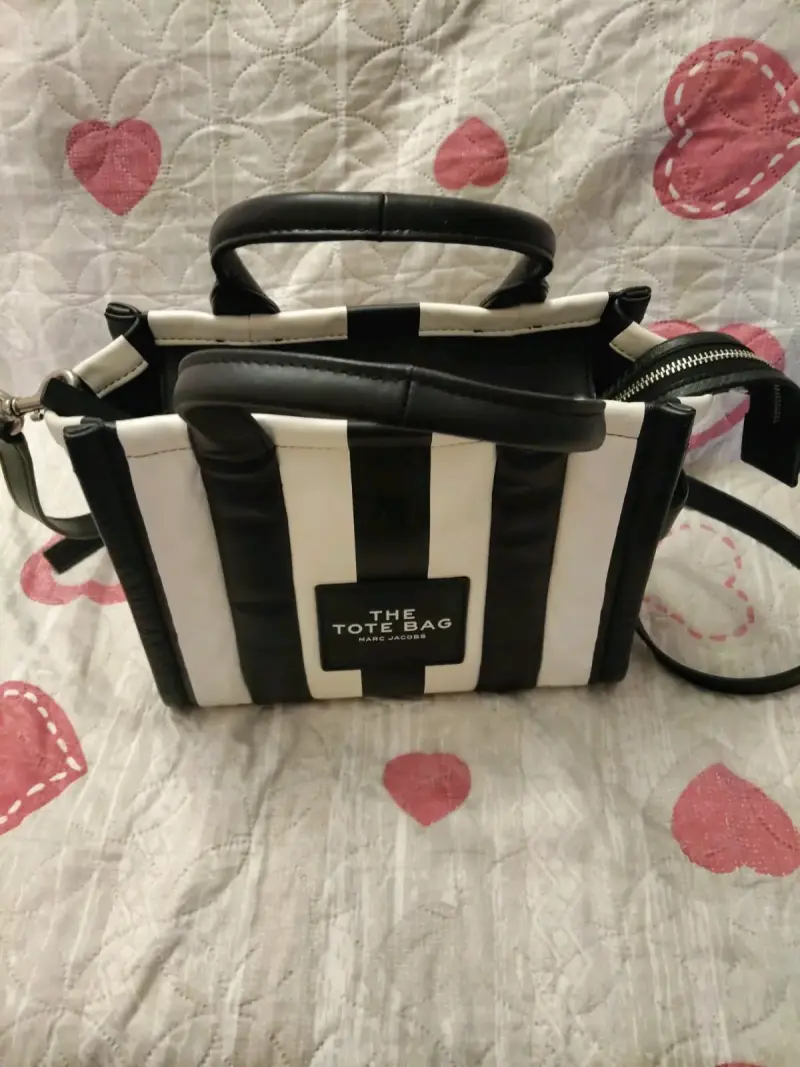 Bolso Tote bag Marc Jacobs Rayas Blanco y Negro - 2
