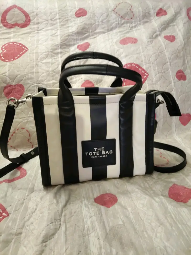Bolso Tote bag Marc Jacobs Rayas Blanco y Negro - 3