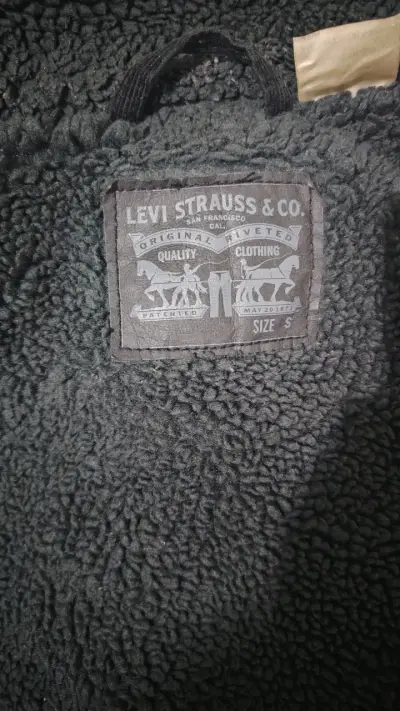 Chaqueta levis de mezclilla forrada negra - miniatura 2