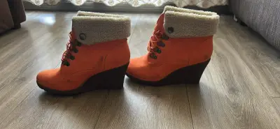 Botines naranjas con plataforma - miniatura 1
