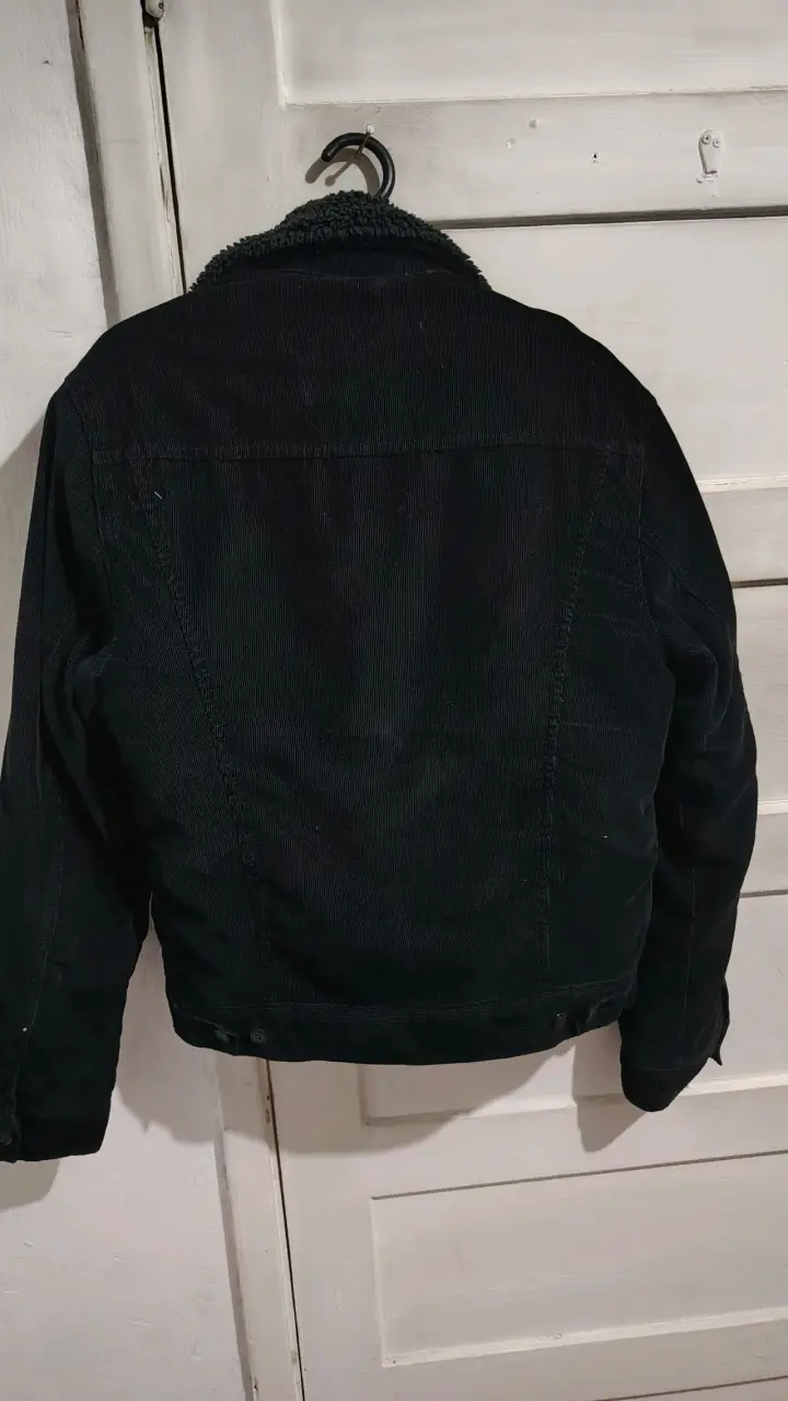 Chaqueta levis de mezclilla forrada negra - 3