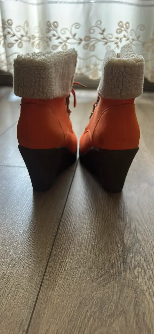 Botines naranjas con plataforma - 4