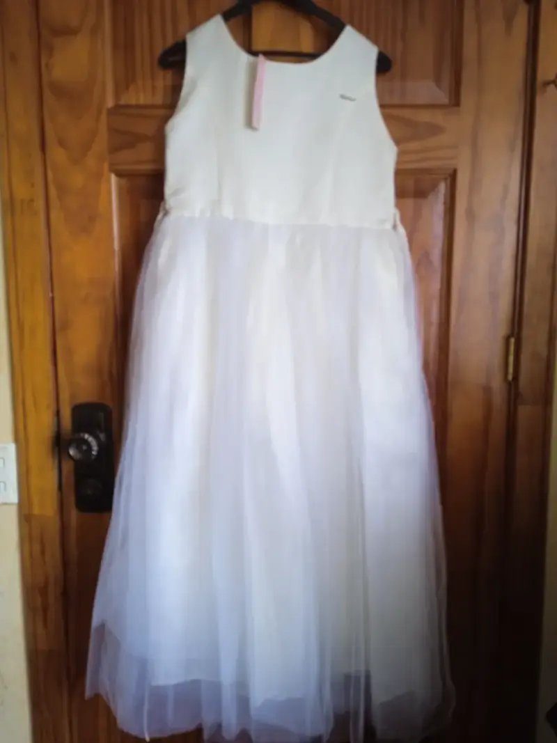 Vestido biege de fiesta - 1