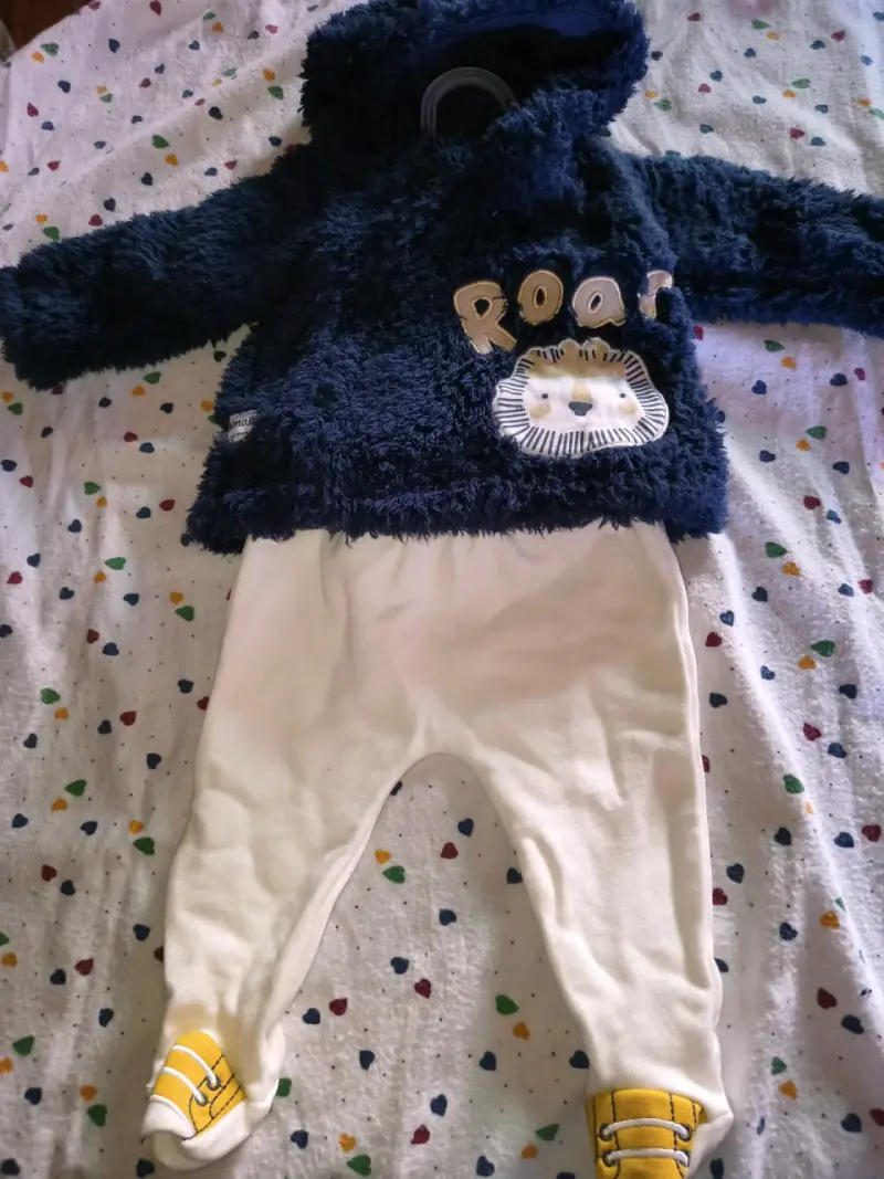 Conjunto polar bebé azul y blanco - 1