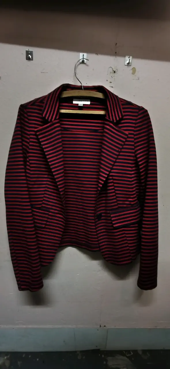 Blazer a rayas rojo y negro - 1