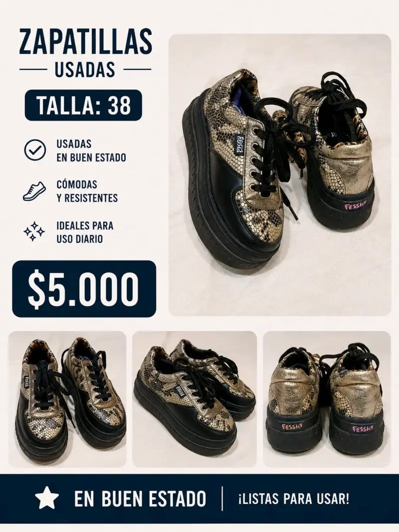 Zapatillas doradas talla 38 - 1