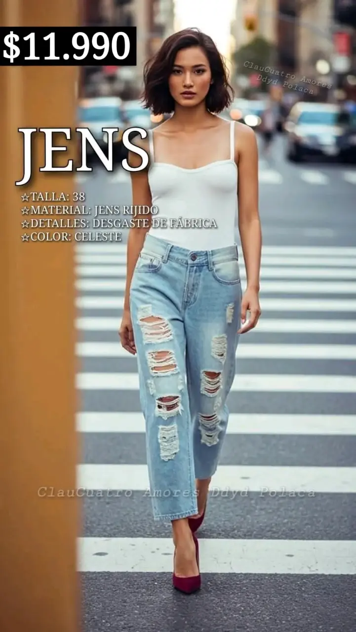 Jeans celestes desgastados - 1