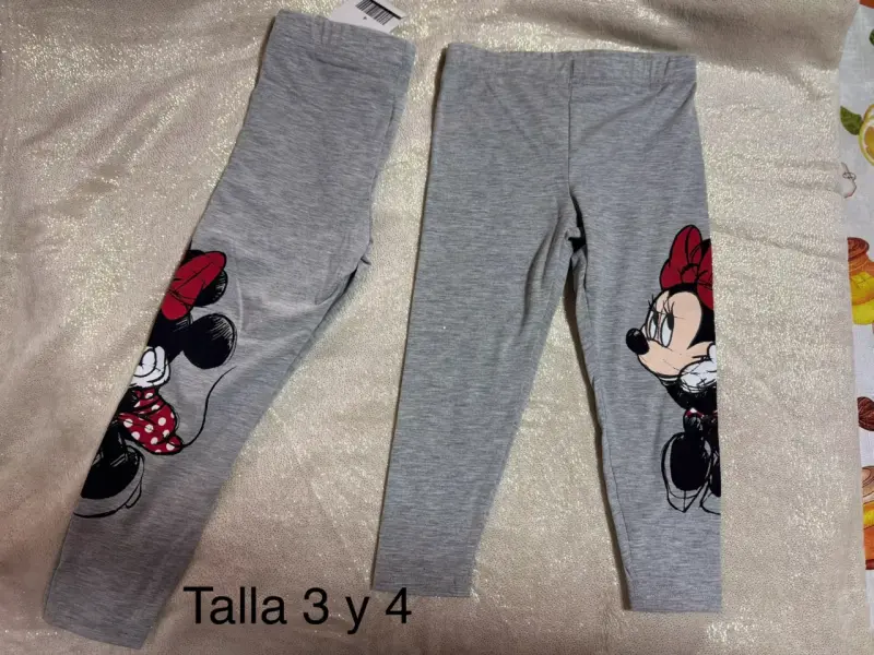 Leggings grises con diseño Minnie
