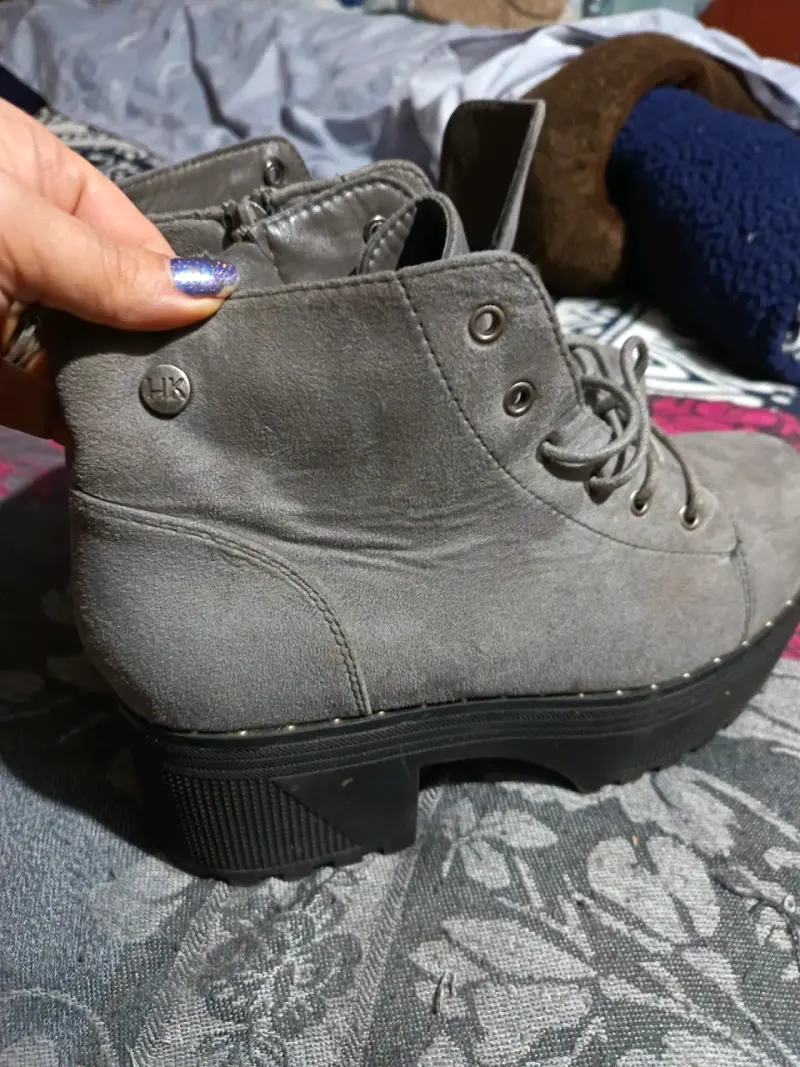 Botines gris de plataforma - 1