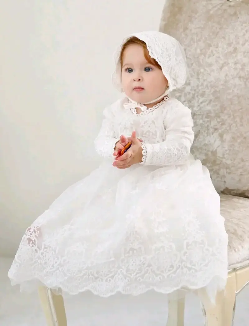 Vestido infantil rosa de gala - 3