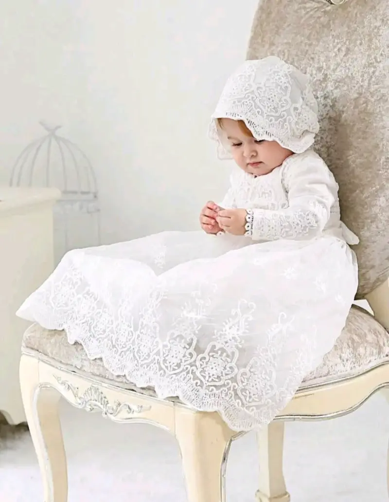 Vestido infantil rosa de gala - 4