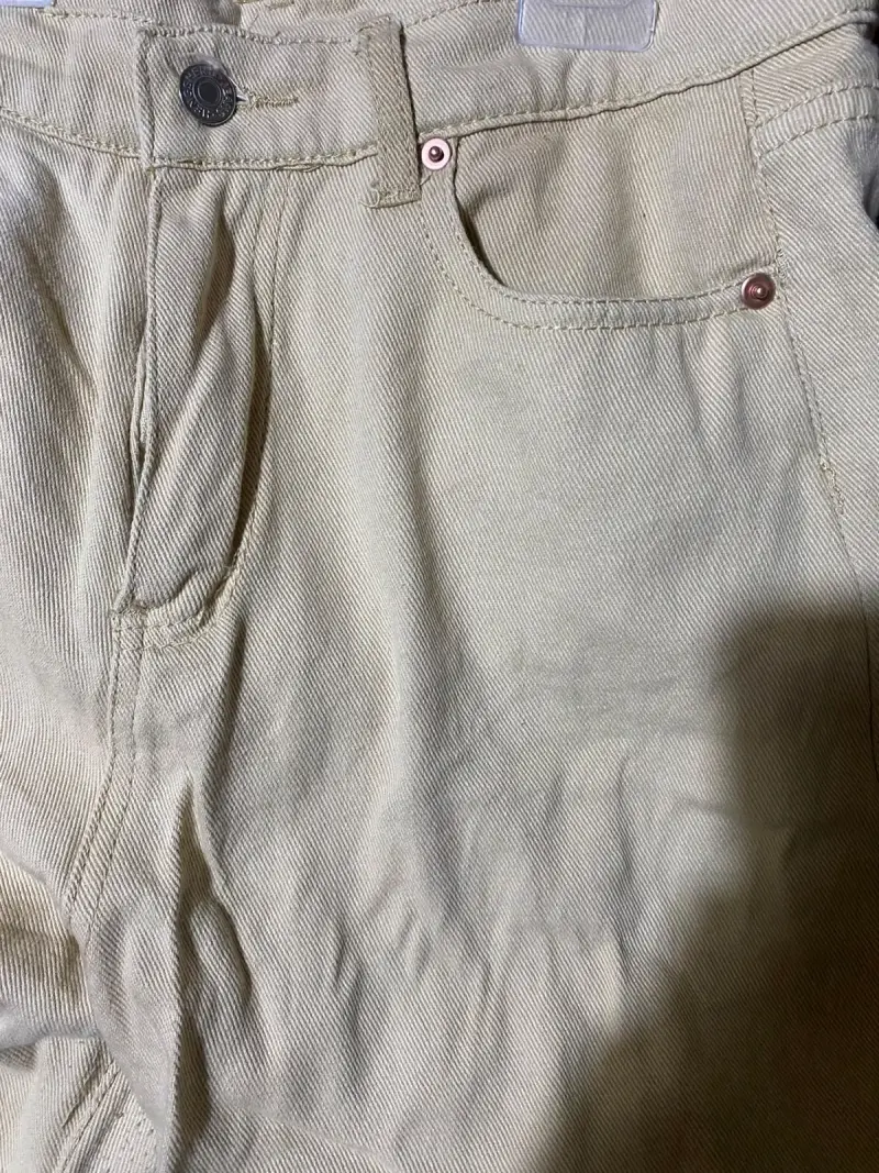 Pantalón beige casual talla L - 1