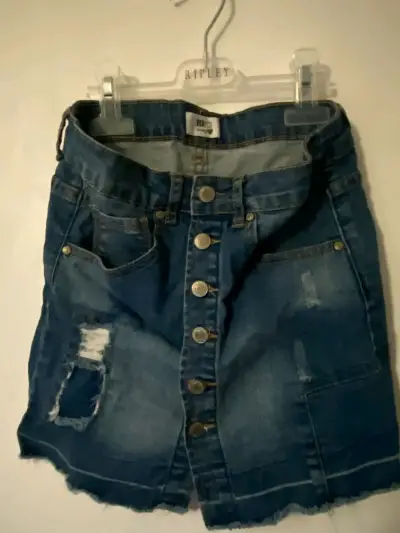Falda jeans de niña 8-10 - miniatura 2