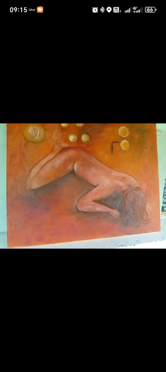 Pintura artística en tonos naranjas - 3