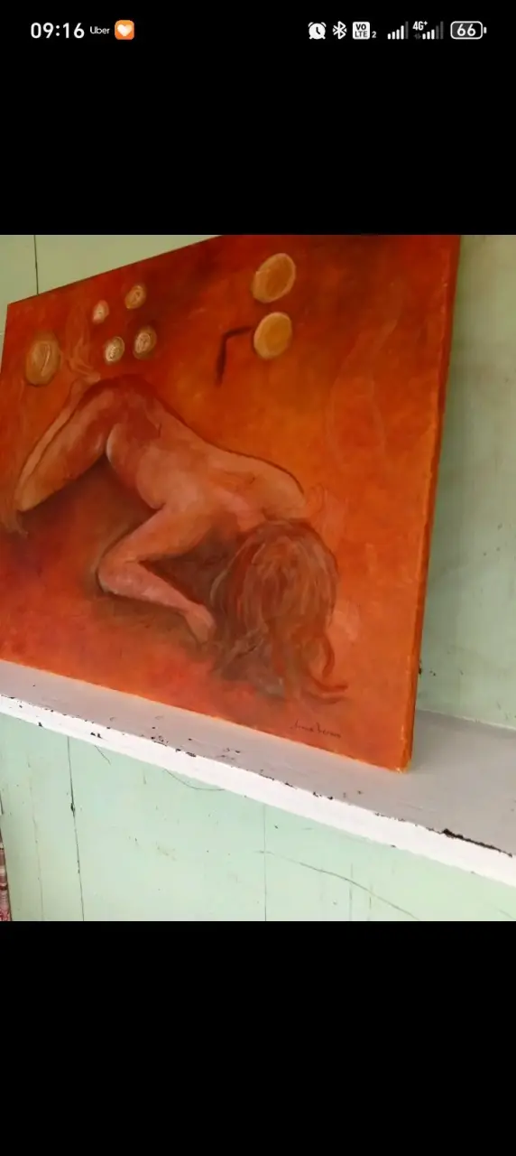Pintura artística en tonos naranjas - 4