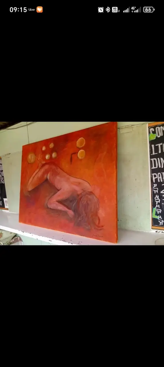 Pintura artística en tonos naranjas - 5