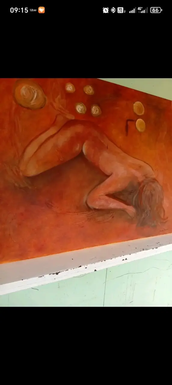 Pintura artística en tonos naranjas - 6