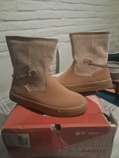 Botines Fagus beige con cadena - miniatura 1